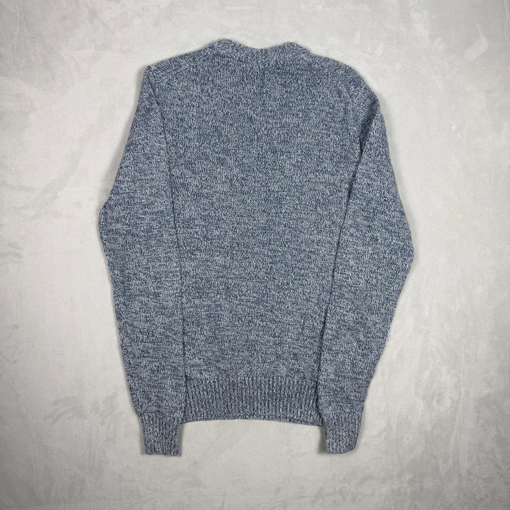 Y2K Womens St. Johns Bay Marled Cotton Crewneck Sweater Blue Small